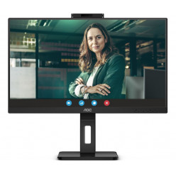 23.8- AOC IPS LED 24P3QW Video Conferencing Black (4ms, 1000:1, 300cd, 1920x1080, 178°/178°, 2 x HDMI, DisplayPort, USB Hub: 3 x USB3.0 Webcam 2Mpx (Win Hello), Mic, Speakers 2 x 5W, Audio Line out, Height Adjustment, Pivot, VESA)